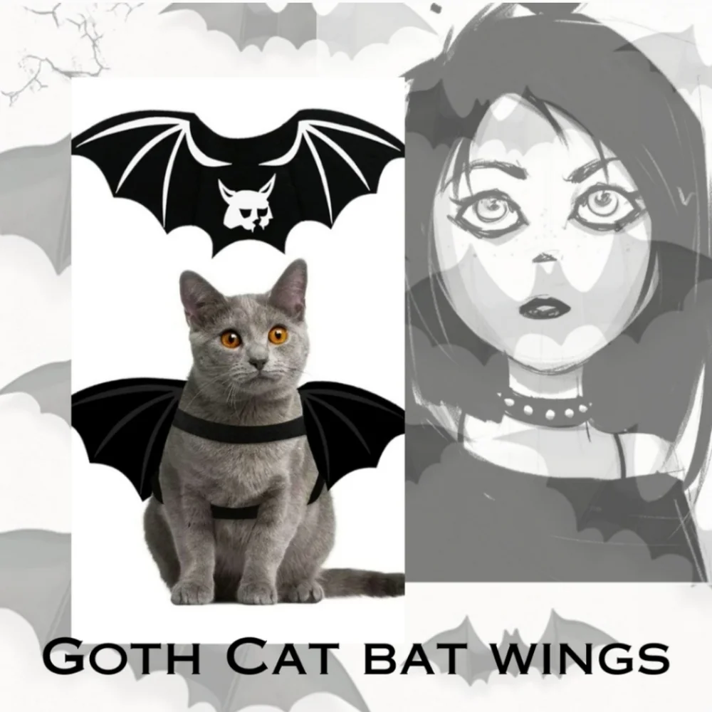 Goth lightweight bat wings for cat or small dog nwt - Picture 1 of 6